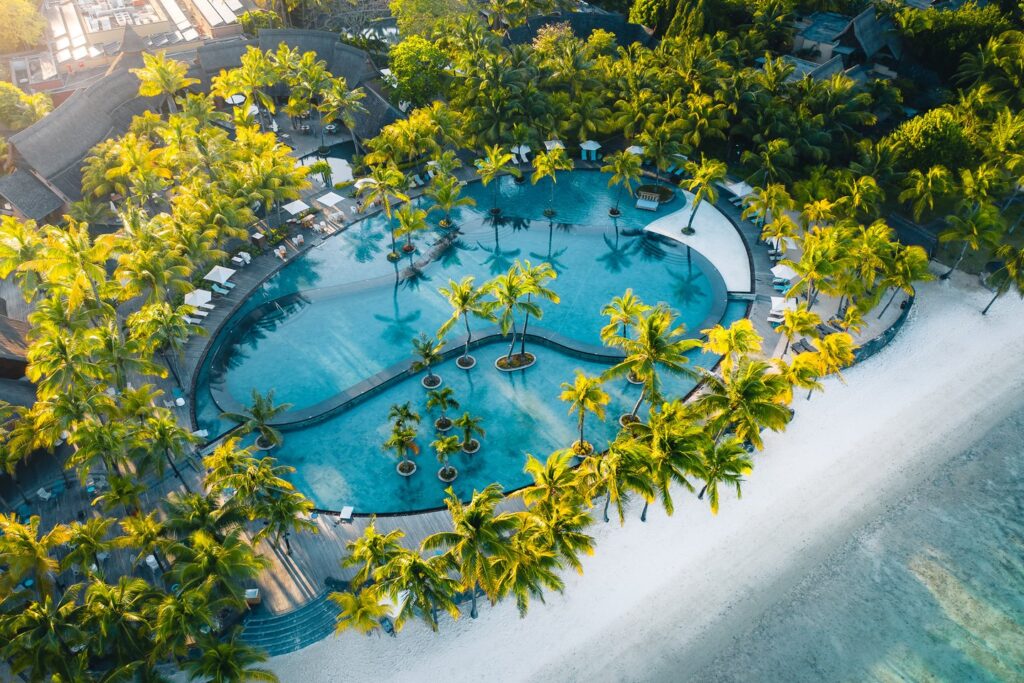 Trou aux Biches Beachcomber Pool Aerial