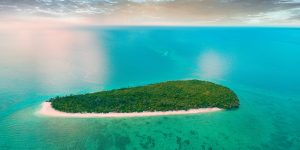 aerial view of the bawe island, Zanzibar